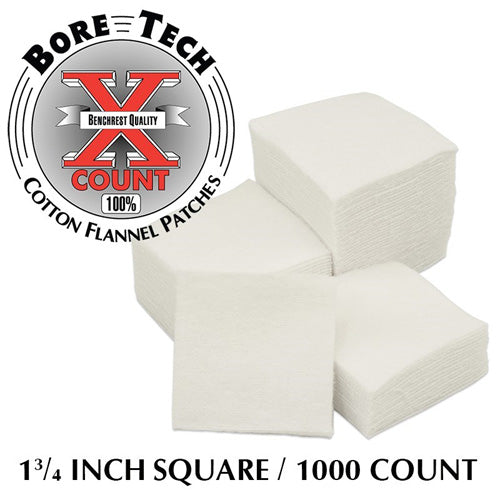 Bore Tech 1 3/4 Inch Square Firearm Cleaning Patches - Bag of 1000