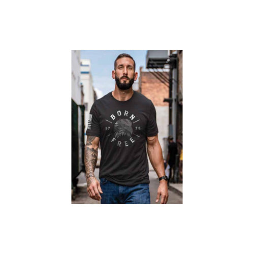 Men's Eagle Cotton Graphic T-Shirt Black 3XL Nine Line