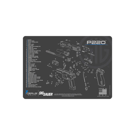 SIG P220 Schematic Handgun ProMat Gray 12x17 Inch