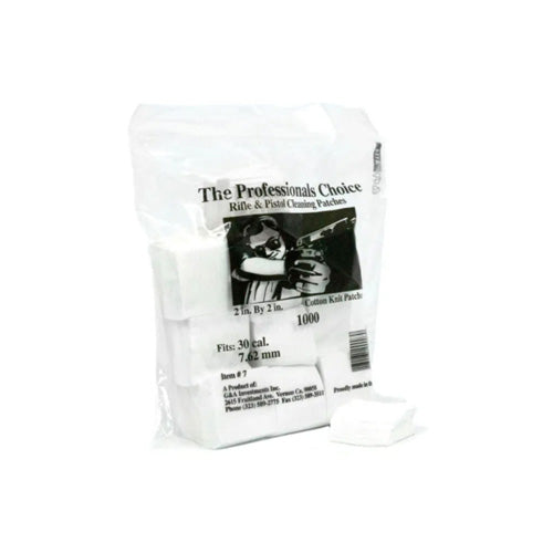 Cotton Knit Square Cleaning Patches 2x2 Inch, .30/7.62mm, 1000 Qty