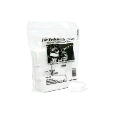 Cotton Knit Square Cleaning Patches 2x2 Inch, .30/7.62mm, 1000 Qty