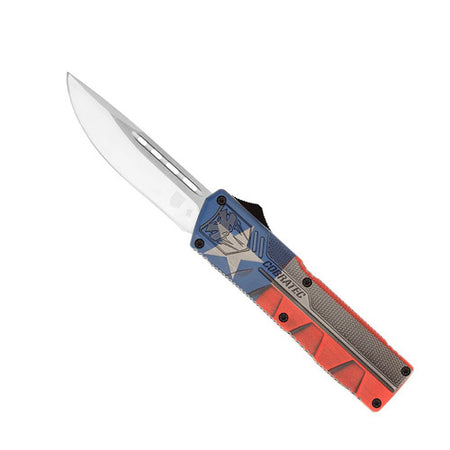 CobraTec Texas Flag Lightweight Dual Action OTF Drop Point Knife