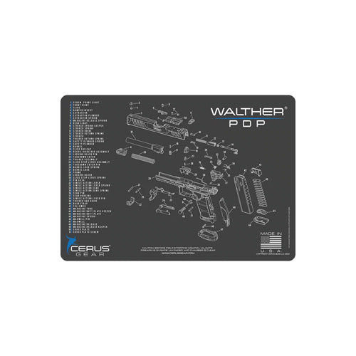 Walther PDP Compact Full-Size Schematic Cleaning Mat Gray