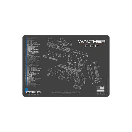 Walther PDP Compact Full-Size Schematic Cleaning Mat Gray