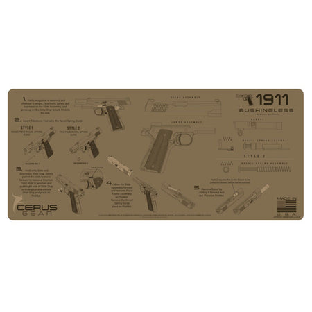 1911 Bushingless Bull Barrel ProMat Coyote Tan Padded 12x27