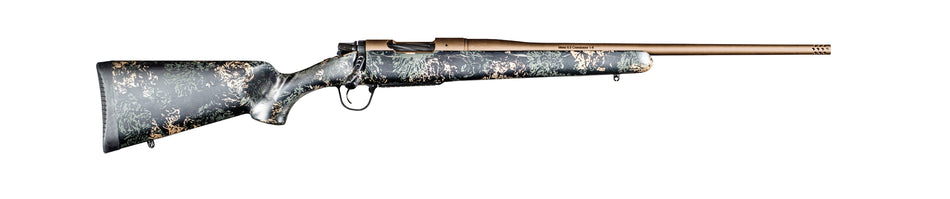 Christensen Arms 8010107900 Mesa FFT 7mm Rem Mag 3+1 22" Threaded Barrel, Burnt Bronze Cerakote, Green with Black/Tan Webbing Stock
