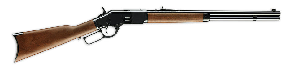 Winchester Repeating Arms 534200140 Model 1873 Short Rifle 44-40 Win 10+1 20" Blued Round Barrel, Rifle-Style Forearm & Cap, Walnut Straight Grip Stock w/Crescent Buttplate, Steel Loading Gate
