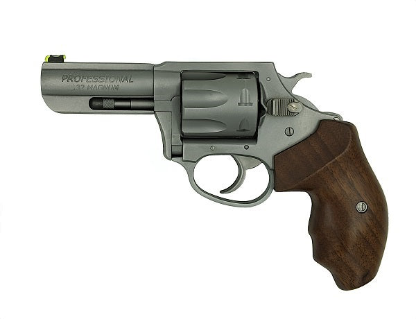 Charter Arms 73230 Professional IV Large 32 H&R Mag, 7 Shot 3" Matte Stainless Steel Barrel & Cylinder, Anodized Aluminum Frame w/Finger Grooved Wood Grip
