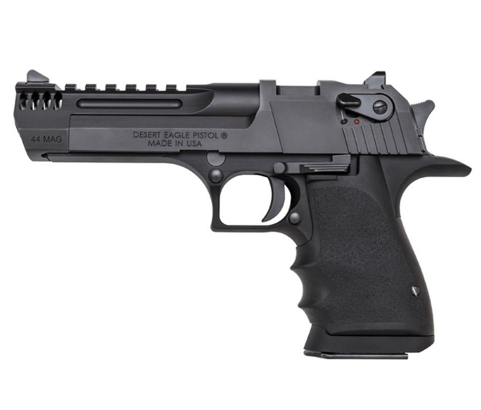 Magnum Research DE445IMB Desert Eagle L5 44 Rem Mag 5" with Muzzle Brake 8+1 Black Hardcoat Anodized Aluminum Frame Black Carbon Steel Slide Black Hogue Wraparound Grip