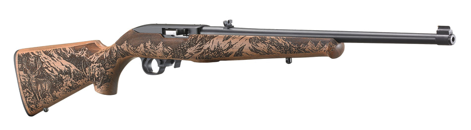 10/22 MULE DEER 22LR BL/WD # 31161 ENGRAVED MULE DEER STOCK