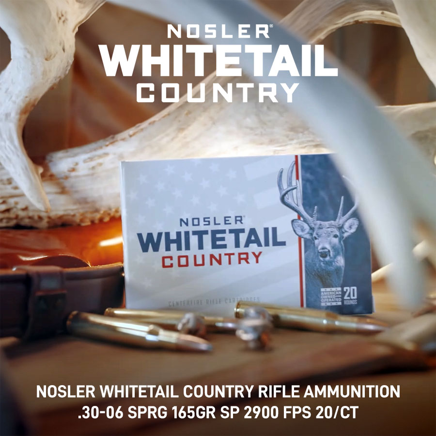 Nosler Nosler Whitetail Country .30-06 Springfield 165 grain Boat Tail Spire Point ammunition