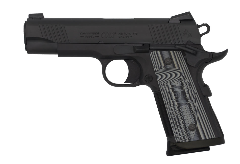 Colt Mfg O9842CCU 1911 Commander Combat Unit 9mm Luger 4.25" 9+1 Black PVD Black PVD Stainless Steel Slide Checkered & Scalloped Gray G10 Grip
