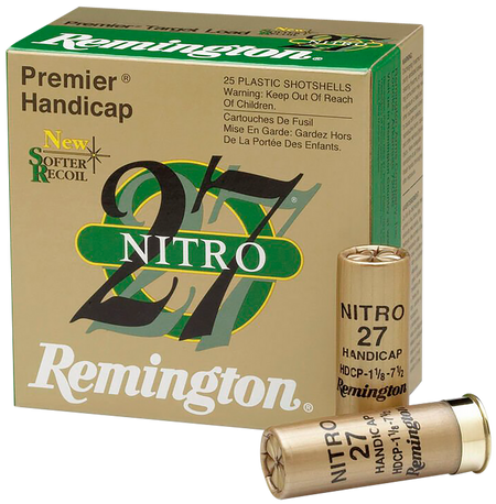 Remington Ammunition 20227 Premier Nitro 27 Handicap Load 12 Gauge 2.75 in. 1 oz 1290 fps 7.5 Shot