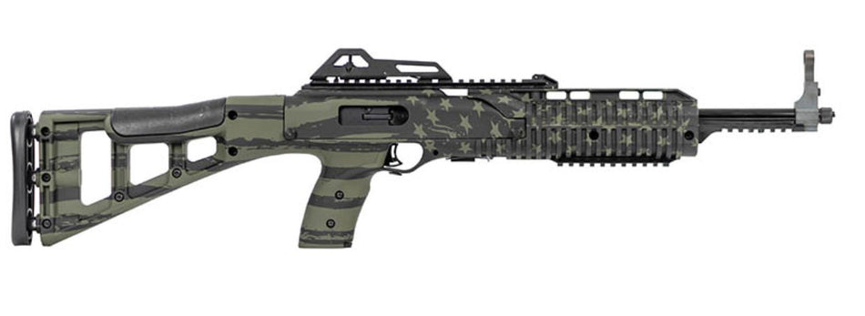 Hi-Point 995TSFLGOD 995TS Carbine 9mm Luger 16.50" 10+1, OD Green American Flag, Skeletonized Stock, Adjustable Sights
