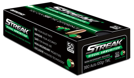 Ammo Inc STREAK AMO 380 AUTO 100GR TMC GREEN