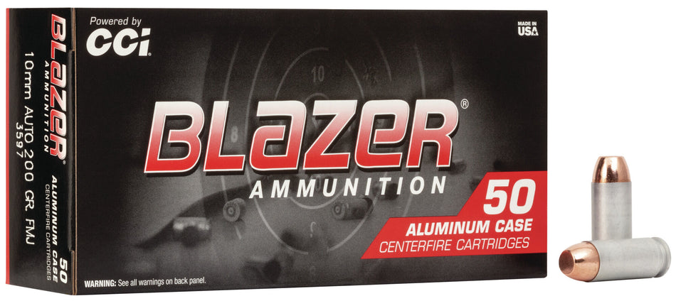 CCI 3597 Blazer Aluminum 10mm Auto 200 gr Full Metal Jacket (FMJ)