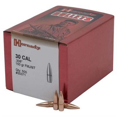 30 Caliber (0.308") 150gr FMJBT with Cannelure Rifle Bullets