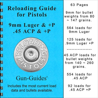 Reloading Guide for Pistols 9mm Luger & +P / 45 ACP & +P