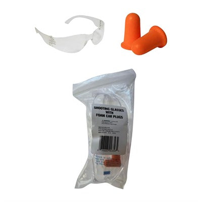 Range Safety Combo Shooting Glasses with Foam Ear Plugs