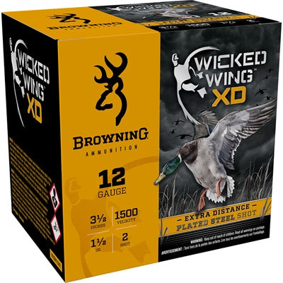 Browning B193411242 Wicked Wing XD Extra Distance 12 Gauge 3-1/2 1-1/2oz #2 1500 fps