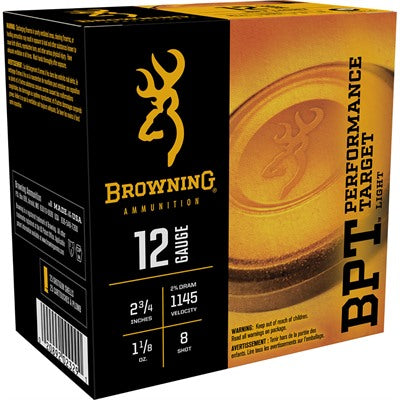 Browning BPT Performance Target Light Shotgun Ammo 12 Gauge 2.75 in 1-1/8 oz #8