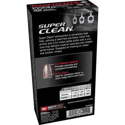 Winchester Super Clean Lead Free Full Metal Jacket 165 Grain .45 ACP/Auto 1100 fps