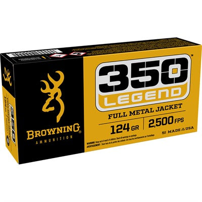 Browning Target .350 Legend 124 grain Full Metal Jacket ammunition