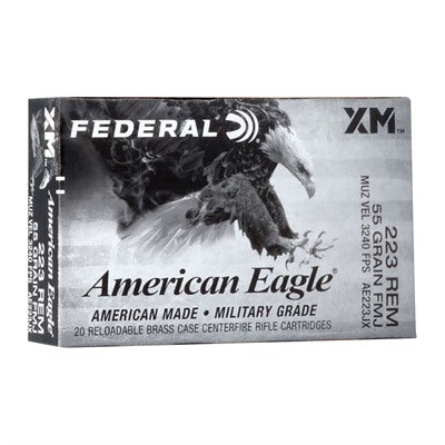Federal American Eagle XM Military Grade .223 Remington 55 grain Full Metal Jacket Boat Tail ammunition