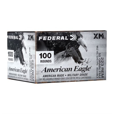 Federal American Eagle XM Military Grade .223 Remington 55 grain Full Metal Jacket Boat Tail ammunition