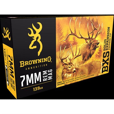 Browning BXS Copper Expansion Lead Free Solid Expansion Polymer Tip 139 Grain 7mm Remington Mag 3150 fps