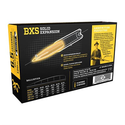 Browning BXS Copper Expansion Lead Free Solid Expansion Polymer Tip 120 Grain 6.5mm Creedmoor 2850 fps
