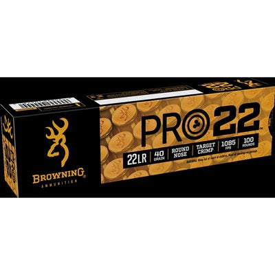 Browning Pro22 Subsonic Velocity Lead Round Nose 40 Grain .22 Long Rifle 1085 fps
