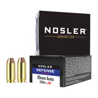 Nosler Defense Handgun Bonded Jacketed Hollow Point 200 Grain 10mm Auto