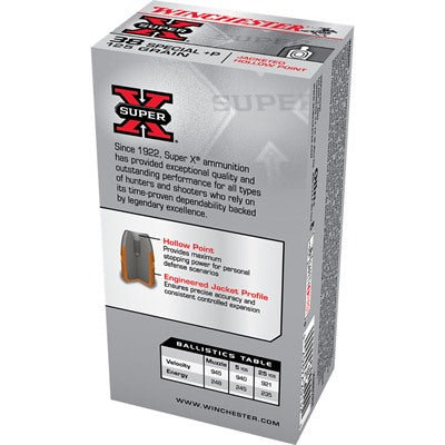 Winchester Super X Jacketed Hollow Point 125 Grain .38 Special 945 fps