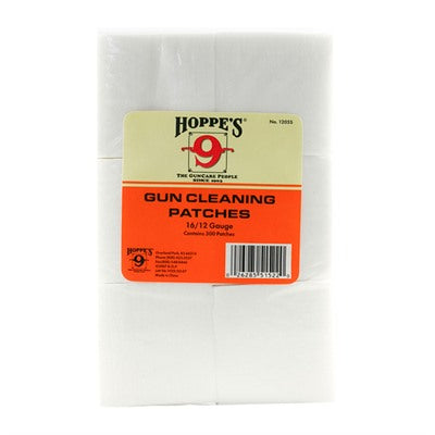 Hoppe's Shotgun Bore Patches 300 Pack 12/16 Gauge