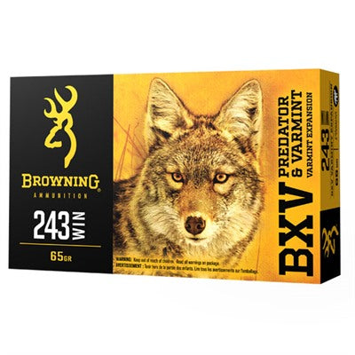 Browning BXV .243 Winchester 65 grain Varmint Expansion Polymer Tip ammunition