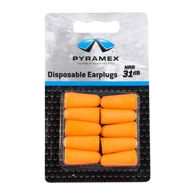 Pyramex 31dB NRR Disposable Foam Earplugs Uncorded