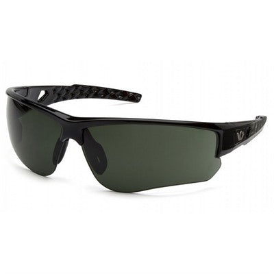 Atwater Forest Gray Anti-Fog Lens Safety Glasses Black Silver Frame