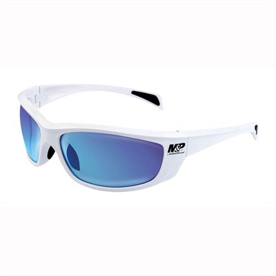 M&P Whitehawk Protective Glasses White Frame Blue Mirror Lens