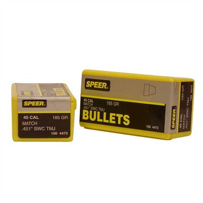 Speer .45 Cal .451 185gr SWC TMJ Match Bullet