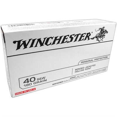 Winchester USA .40 S&W 180 grain Bonded Jacket Hollow Point ammunition