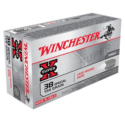Winchester Super X Lead Round Nose 158 Grain .38 Special 755 fps
