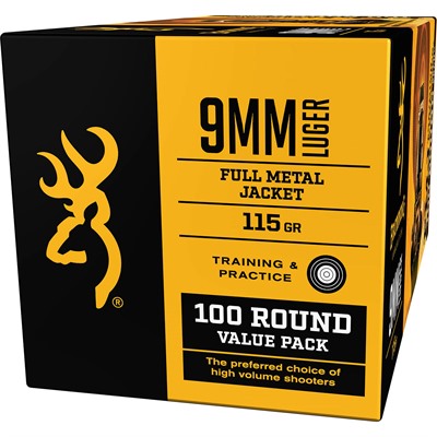 Browning Value Pack Full Metal Jacket 115 Grain 9mm Luger/Parabellum 1000 fps