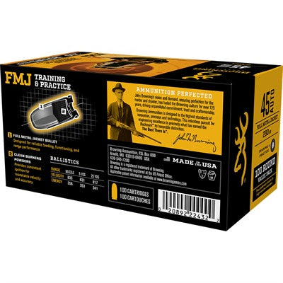 Browning Value Pack .45 ACP/Auto 230 grain Full Metal Jacket ammunition