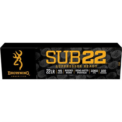 Browning Sub-22 Suppressor Ready .22 Long Rifle 45 grain Round Nose ammunition