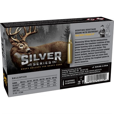 Browning Silver Plated Soft Point 100 Grain .243 Winchester 1945 ft lbs