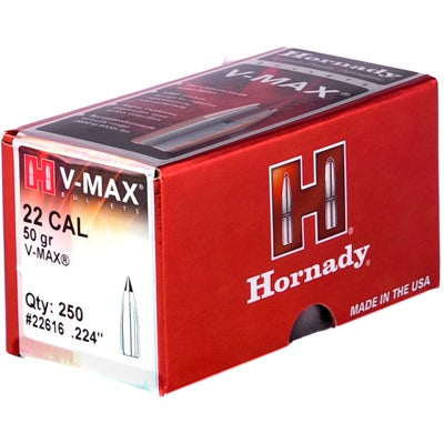 V-MAX 22 Caliber Polymer Tip Boat Tail Rifle Bullets