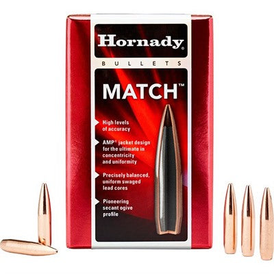 Match 30 Caliber (0.308") Hollow Point Boat Tail Reloading Bullets