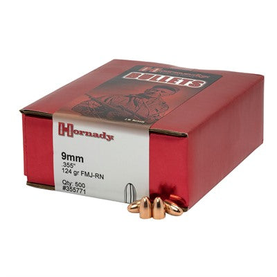 FMJ 9MM (0.355") Pistol Bullets - Full Metal Jacket Projectiles