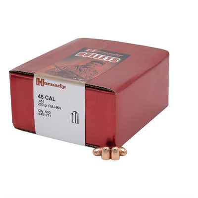 FMJ .45 Caliber (0.451") Pistol Bullets - Full Metal Jacket Projectiles